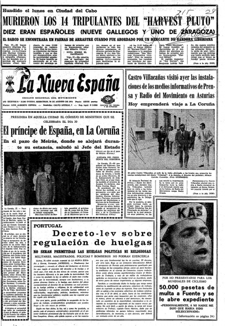 Portada Miércoles 28 de  de 1974