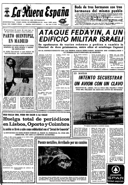 Portada Jueves 5 de  de 1974