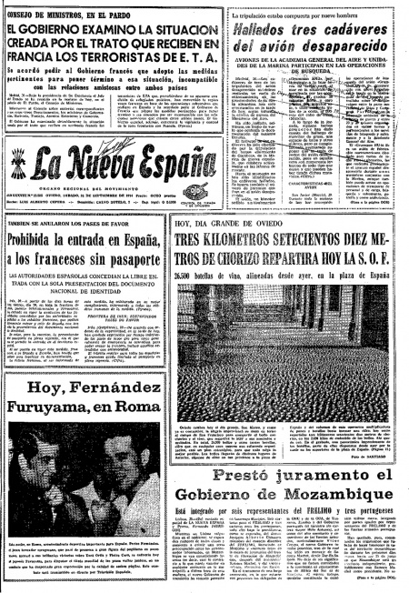 Portada Sábado 21 de  de 1974