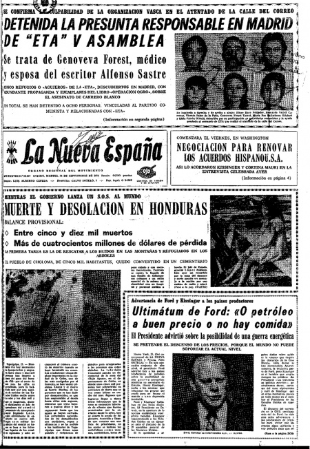 Portada Martes 24 de  de 1974