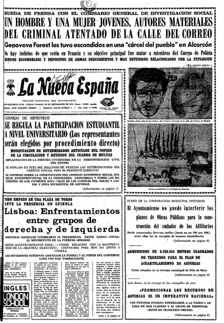 Portada Sábado 28 de  de 1974