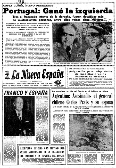 Portada Martes 1 de Octubre de 1974