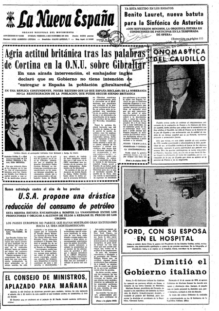Portada Viernes 4 de Octubre de 1974