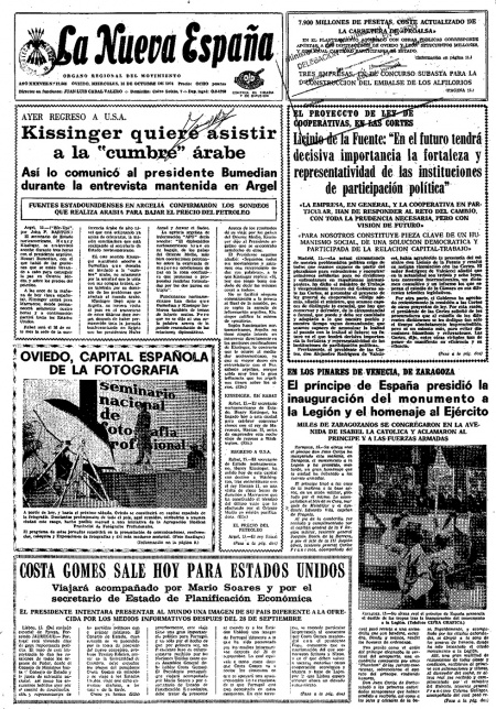 Portada Miércoles 16 de Octubre de 1974