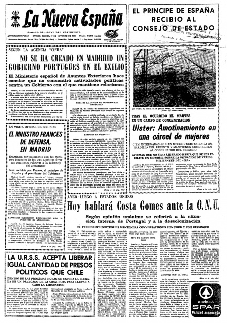 Portada Jueves 17 de Octubre de 1974