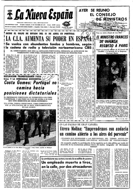 Portada Sábado 19 de Octubre de 1974