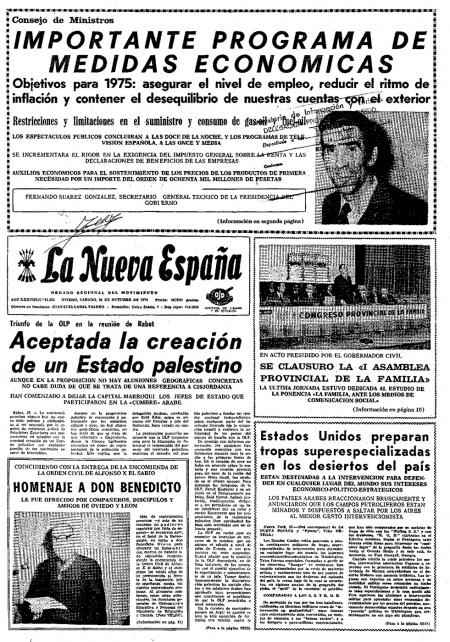 Portada Sábado 26 de Octubre de 1974