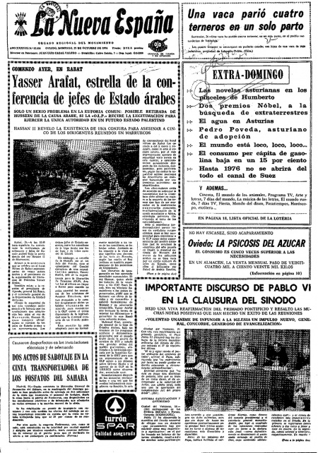 Portada Domingo 27 de Octubre de 1974