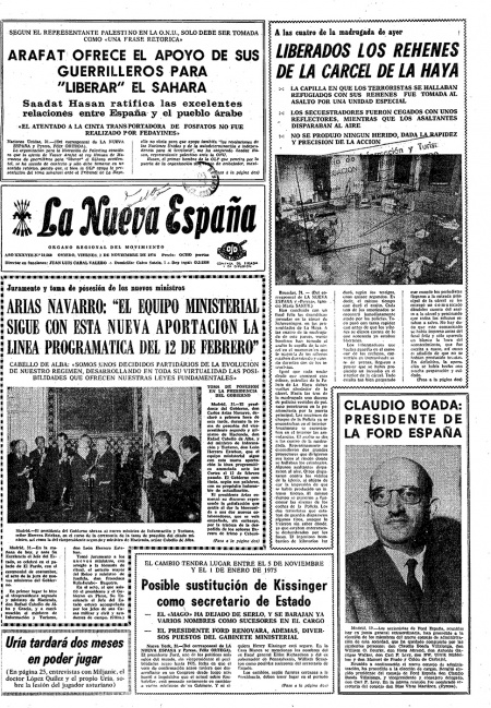 Portada Viernes 1 de Noviembre de 1974