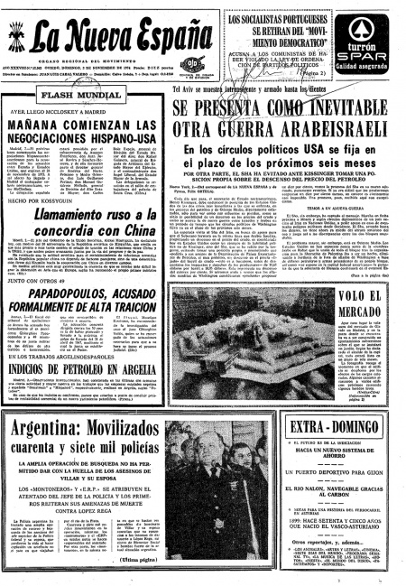 Portada Domingo 3 de Noviembre de 1974