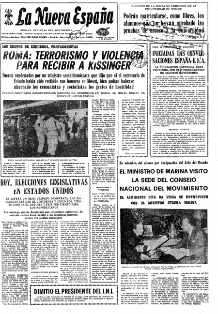 Portada Martes 5 de Noviembre de 1974