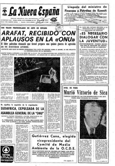 Portada Jueves 14 de Noviembre de 1974
