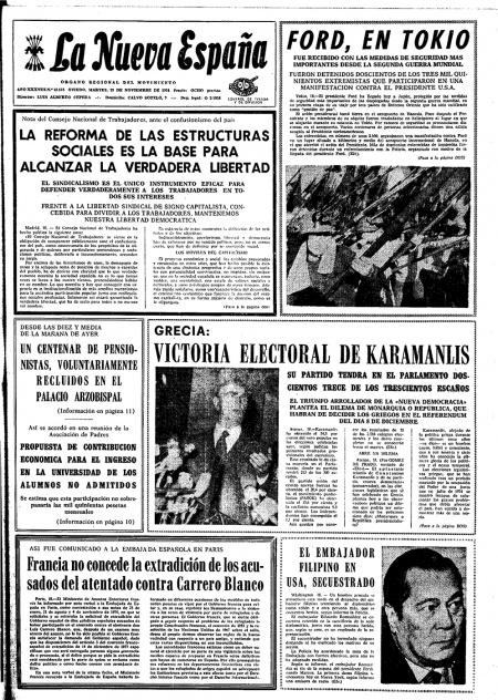 Portada Martes 19 de Noviembre de 1974