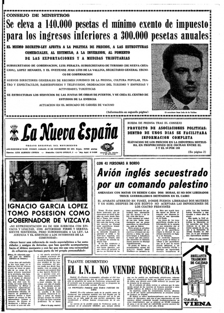 Portada Sábado 23 de Noviembre de 1974