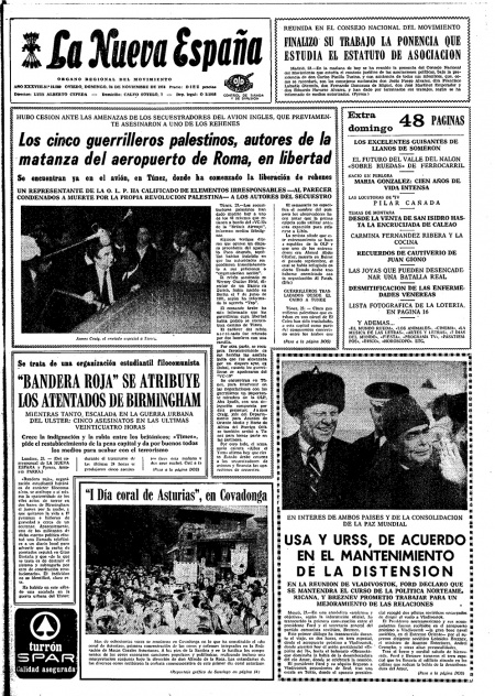 Portada Domingo 24 de Noviembre de 1974