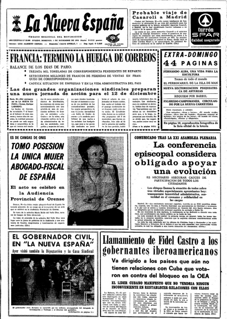 Portada Domingo 1 de Diciembre de 1974