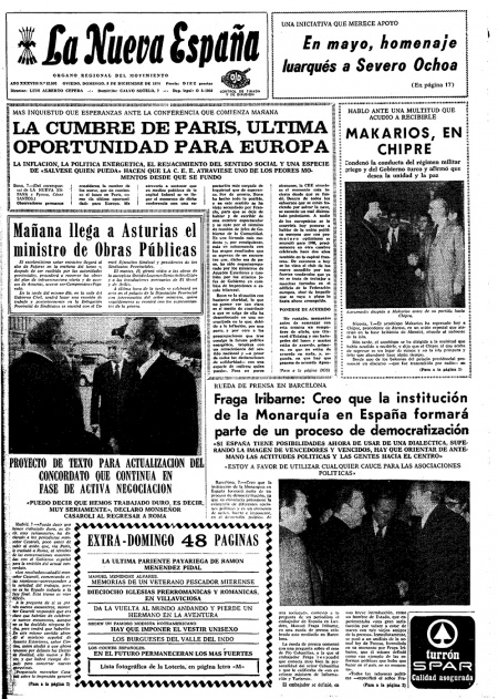 Portada Domingo 8 de Diciembre de 1974