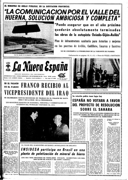 Portada Miércoles 11 de Diciembre de 1974