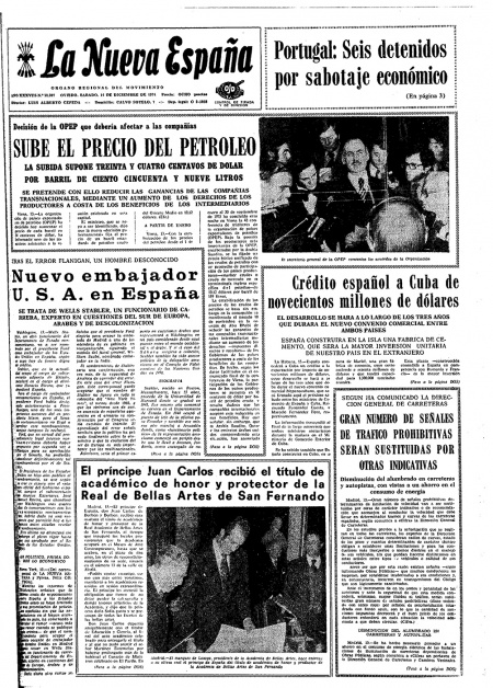 Portada Sábado 14 de Diciembre de 1974