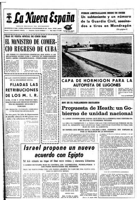 Portada Miércoles 18 de Diciembre de 1974