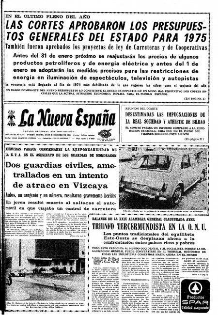 Portada Jueves 19 de Diciembre de 1974