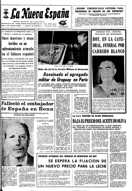 Portada Viernes 20 de Diciembre de 1974