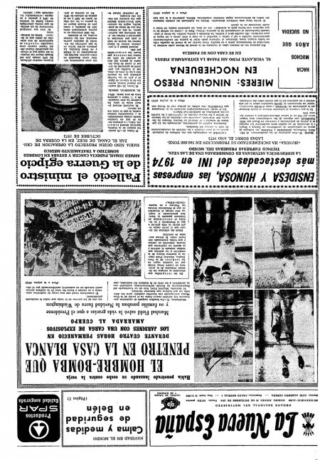 Portada Jueves 26 de Diciembre de 1974