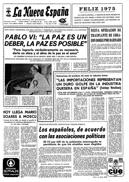 Portada Jueves 2 de  de 1975