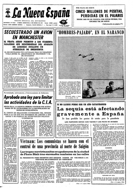 Portada Miércoles 8 de  de 1975