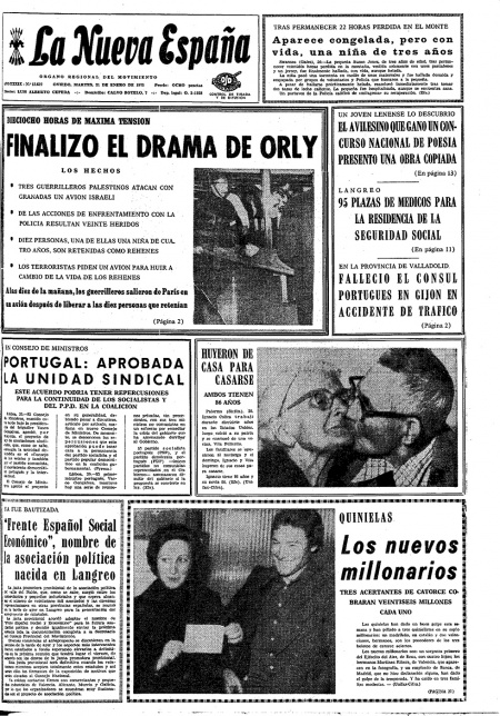 Portada Martes 21 de  de 1975