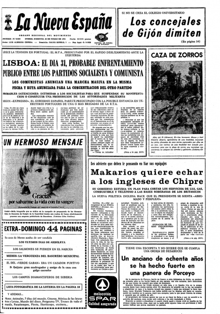 Portada Domingo 26 de  de 1975
