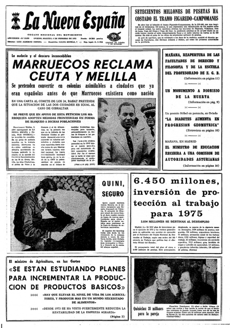 Portada Martes 4 de  de 1975