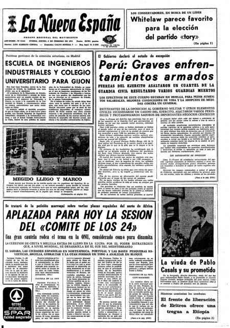 Portada Jueves 6 de  de 1975