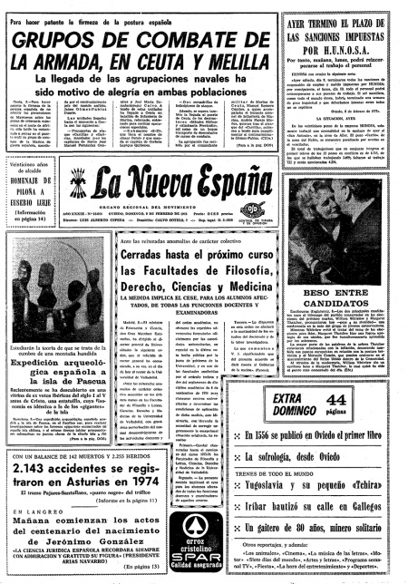 Portada Domingo 9 de  de 1975