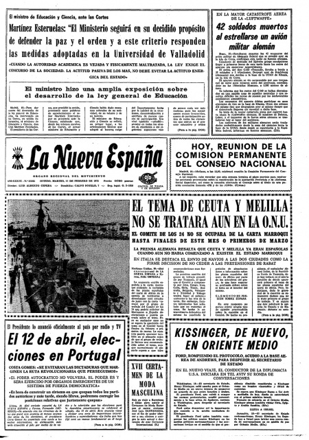 Portada Martes 11 de  de 1975
