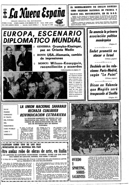 Portada Martes 18 de  de 1975