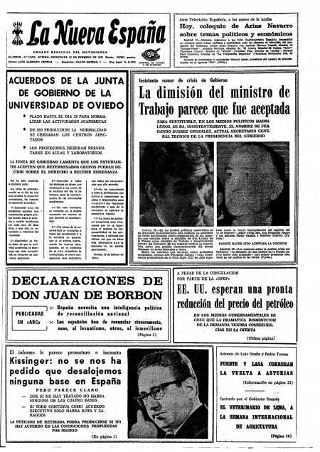 Portada Miércoles 26 de  de 1975