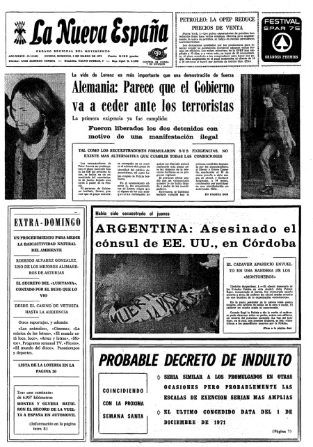 Portada Domingo 2 de  de 1975