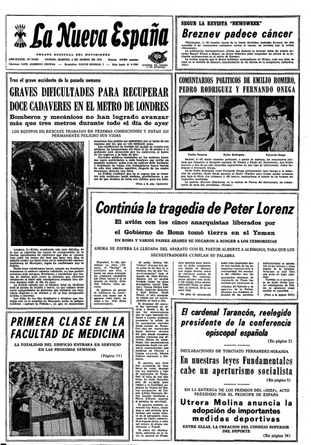 Portada Martes 4 de  de 1975