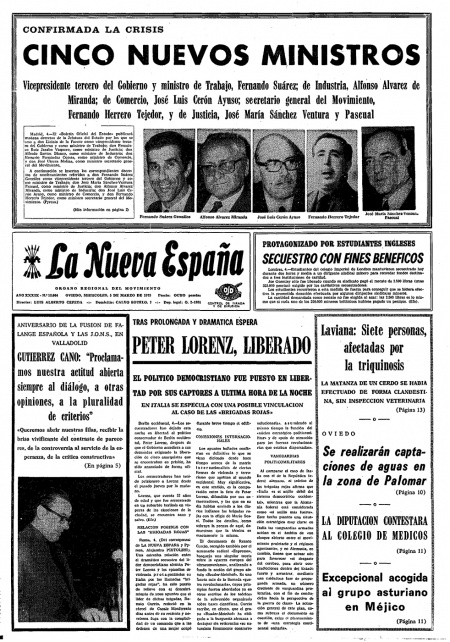 Portada Miércoles 5 de  de 1975