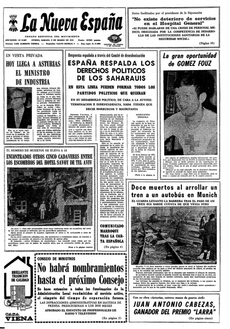 Portada Sábado 8 de  de 1975