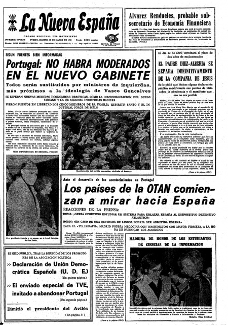 Portada Martes 18 de  de 1975