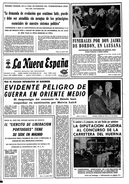 Portada Martes 25 de  de 1975