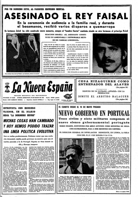 Portada Miércoles 26 de  de 1975