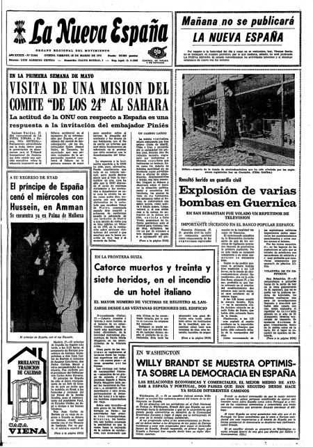 Portada Viernes 28 de  de 1975