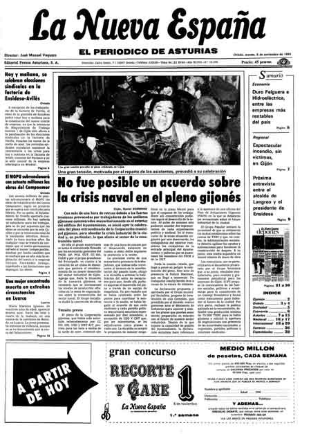 Portada Martes 6 de Noviembre de 1984