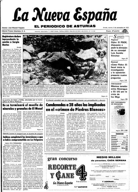 Portada Viernes 9 de Noviembre de 1984