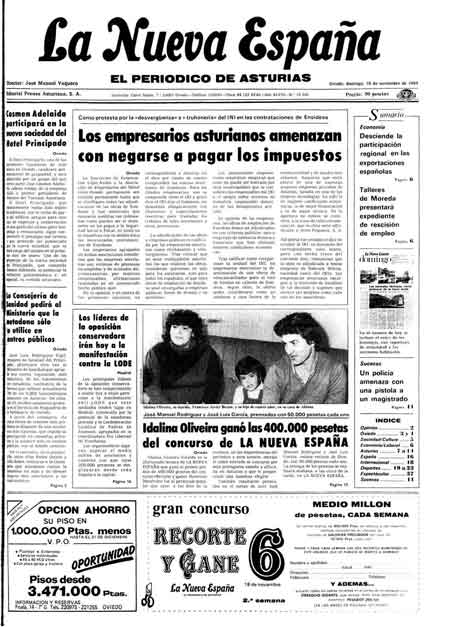 Portada Domingo 18 de Noviembre de 1984