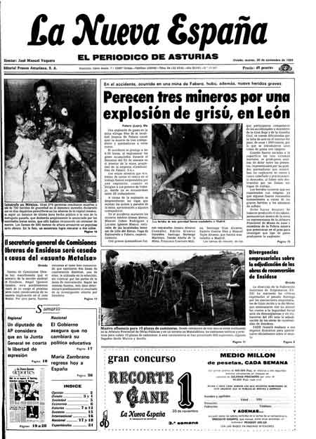 Portada Martes 20 de Noviembre de 1984