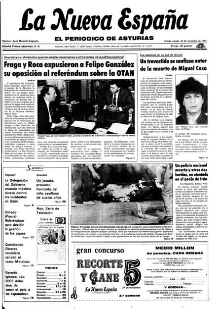 Portada Sábado 24 de Noviembre de 1984